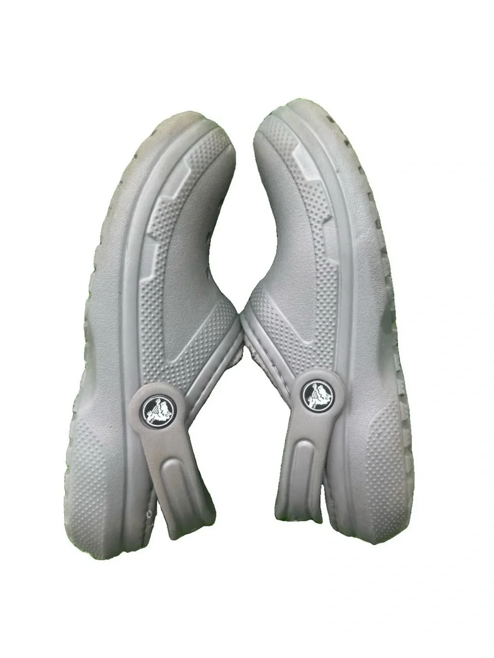 CROCS Kids Size J2 Fleece Lined Clogs - Solid Gray Casual Sandal Shoe